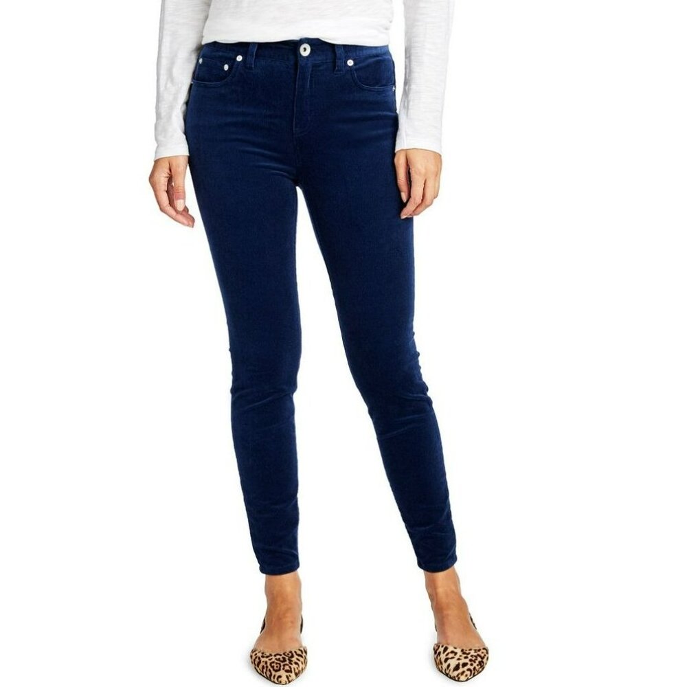 Vineyard Vines Jamie High Rise Corduroy Skinny Pant Blue Deep Bay Size 33